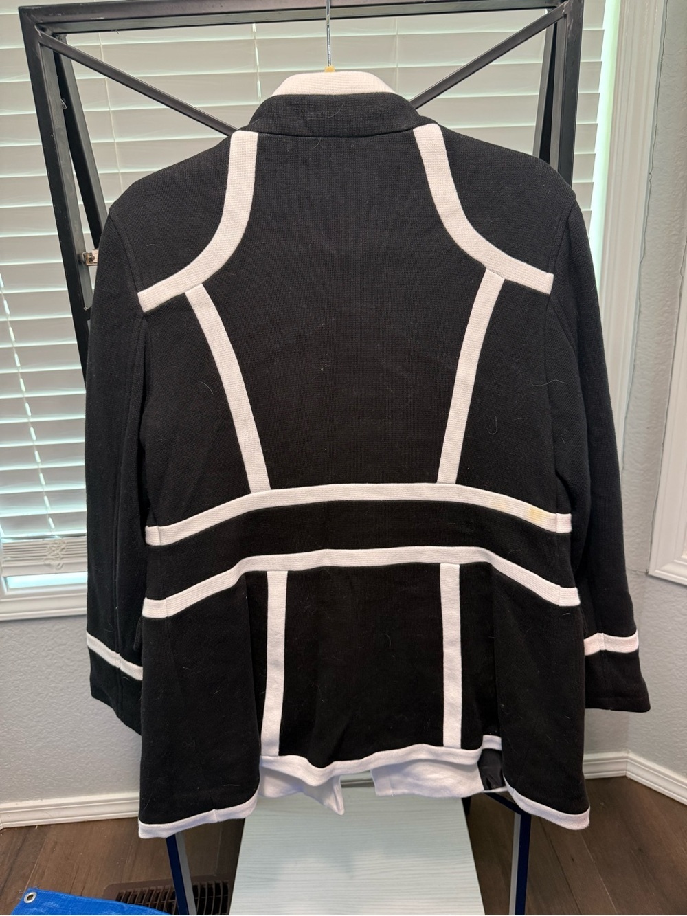 INC International Concepts Black Peacoat with White Trim - Picture 6 of 7